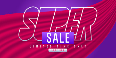 A banner for the sale of goods and services. An advertising poster for the store. Beautiful stylish background in a modern style with simple geometric elements and shapes. A template for placing text.のイラスト素材