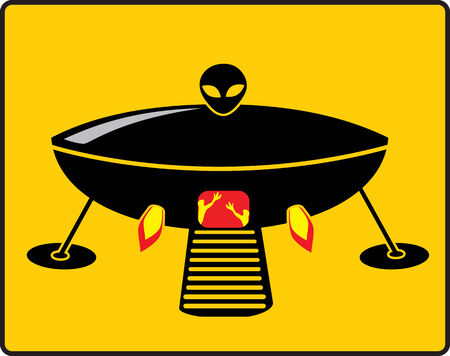 BBQ UFO Grill flat disigne vector illustrationのイラスト素材