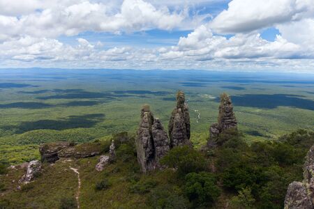 boundless expanse. view from mountains. natural stone pillars. phenomenon. Santiago. Chiquitania Bolivia Stock photoの写真素材