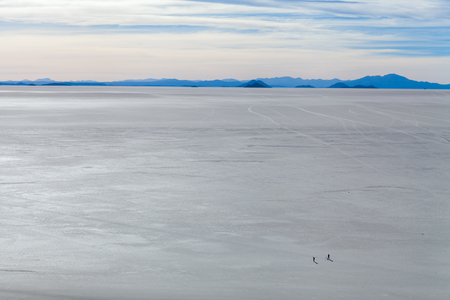 Salar de Uyuni. Salar de Uyuni. landscape, extensive view to the horizon at sunset. Bolivia. Stock photoの写真素材