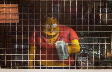 Sinister cartoon figure. Flea Market Stuff in Buenos Aires. 26.05.2019 Horizontalのeditorial素材