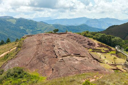 Traces and remnants of an ancient civilization. Archaeological site of El Fuerte de Samaipata, Bolivia. Stock photoの写真素材