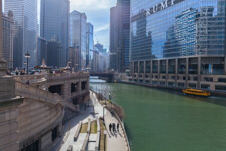 CHICAGO, ILLINOIS, USA - March 30, 2016: Trump Tower and International Hotel in Chicagoのeditorial素材