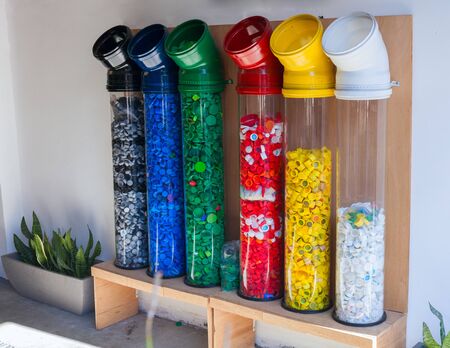 collection and recycling plastic. attempt to solve the environmental problem .plastic pet caps...