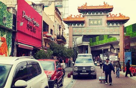 Chinatown, Buenos Aires Argentina- August 29, 2019. Typical archway.のeditorial素材