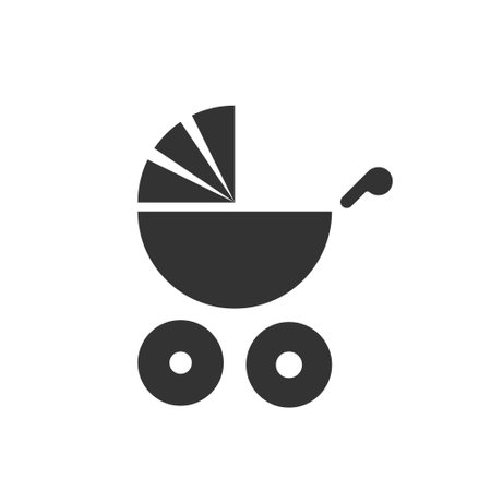 Baby stroller icon. Stroller cradle for babies, mother and childs nursery, traveling with childrenのイラスト素材