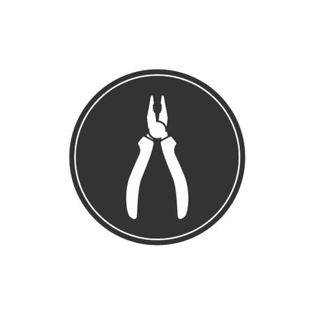 icon pliers icon in the circle. Logo for a construction and repair companyのイラスト素材