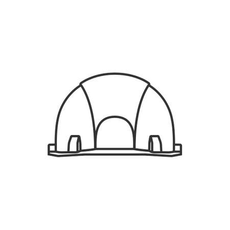 Realistic vector icon outline of a construction helmet. Protective helmet to protect your head. Personal protective equipmentのイラスト素材