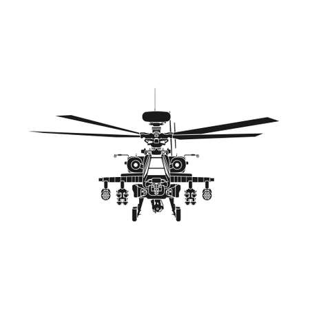 Realistic vector icon military attack helicopter military air forces of the United States. Apacheのイラスト素材