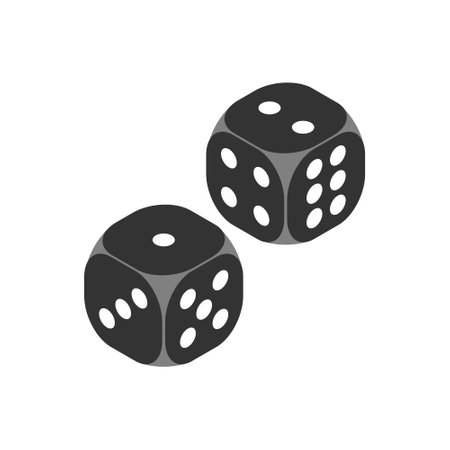 Realistic vector dice icon. A symbol of casinos and table games. Simple, flat design for a website or mobile appのイラスト素材