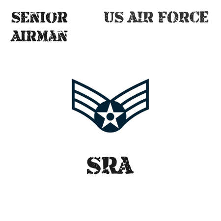 Realistic vector badge of the armband of the of the Senior Airman of the US Air Force.のイラスト素材