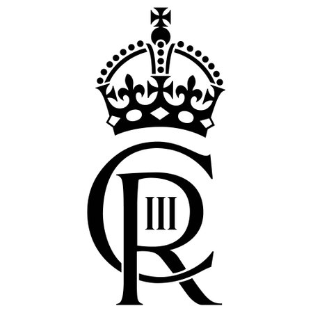 Vector monogram of King Charles IIIのイラスト素材