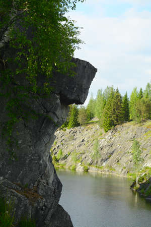 Walk in the marble quarryの写真素材