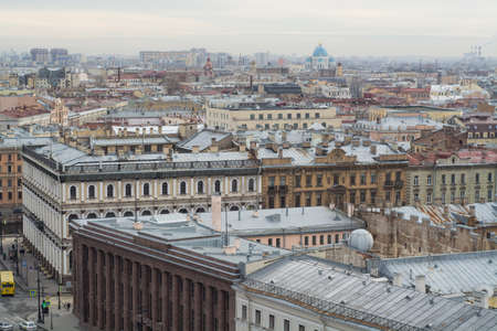 evening city, March 2020, St. Petersburg, Russiaの写真素材