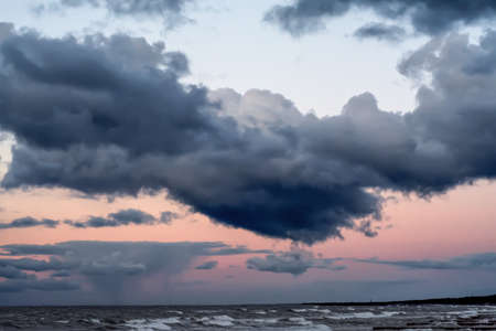 spring sunset, March 2021, Kaliningrad region, Russiaの写真素材