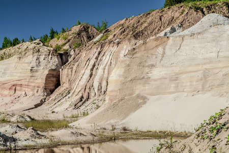sand quarry, July 2021, Leningrad region, Russiaの写真素材