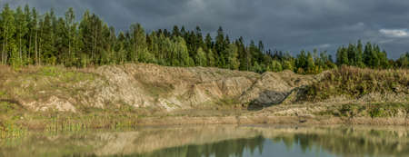 sand quarry, September 2021, Leningrad region, Russia