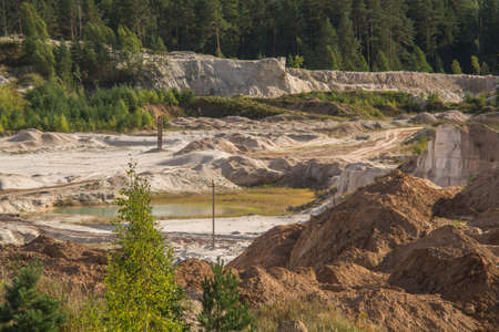 sand quarry, September 2021, Leningrad region, Russia
