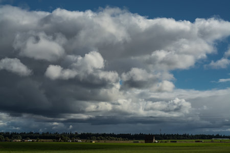 autumn clouds, September 2022, Leningrad region, Russiaの写真素材