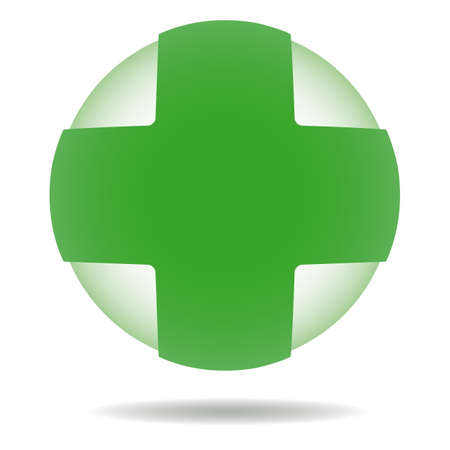 Vector illustration  green cross in the circleのイラスト素材