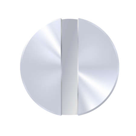 Vector illustration. Cap screws with a vertical slit, flat, glossy surface.のイラスト素材