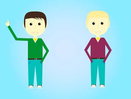 Image of a guy with a raised handのイラスト素材