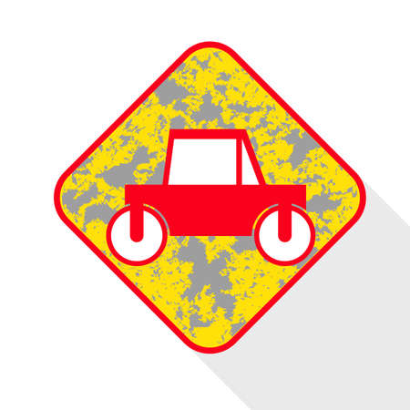 Icon of road roller. Shadow reflection design. Vector illustration.のイラスト素材