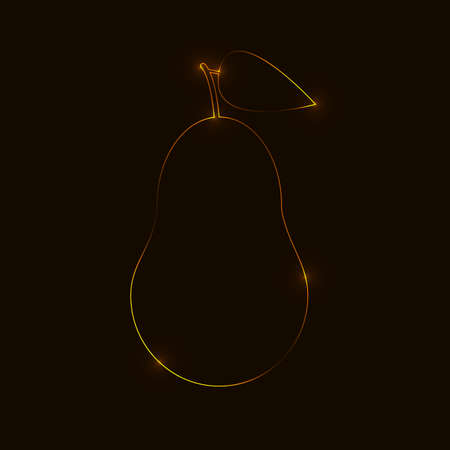 Vector illustration. Isolated object. Contour pear golden color. Iconのイラスト素材