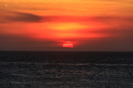 Scenic view of sunset muineの写真素材