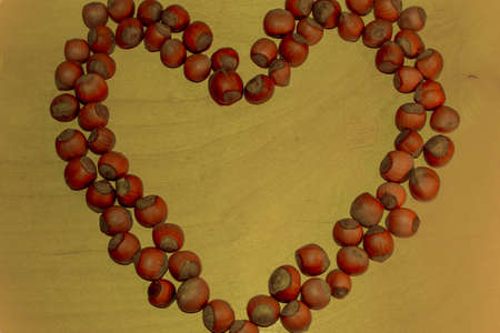 hazelnut heartの写真素材