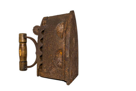 Ancient iron on a white backgroundの写真素材