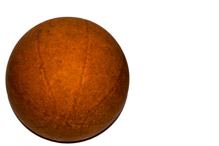 old basketball isolated on white backgroundの写真素材