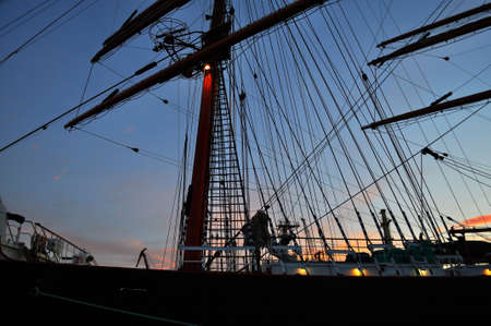 Murmansk, Russia- 4 October 2010: the city of Murmansk. Ship in the port of Murmansk. The four-masted Sedov barque is a training sailboat. Murmansk.の写真素材