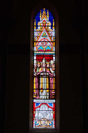 stained glass Of The Chapel of Our Lady of Pipet Vienneの写真素材