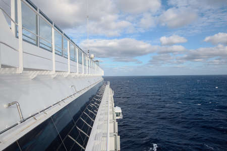 cruise ship board and sea viewの写真素材