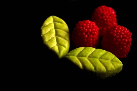 Fruit candy on black. Delicious fruit candy. Multicolored fruit candy. Candiesの写真素材