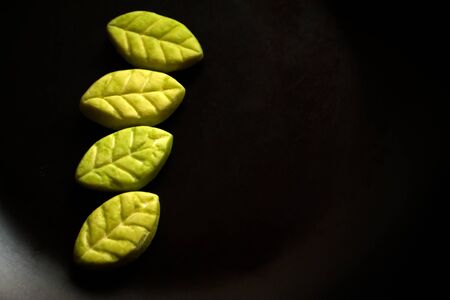 Fruit candy on black. Delicious fruit candy. Multicolored fruit candy. Candiesの写真素材