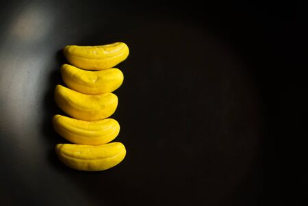 Fruit candy on black. Delicious fruit candy. Multicolored fruit candy. Candiesの写真素材