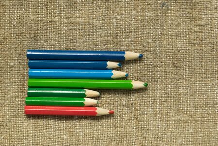 Multi-colored pencils lying on the table. Colored pencils on the table. Pencils.の写真素材