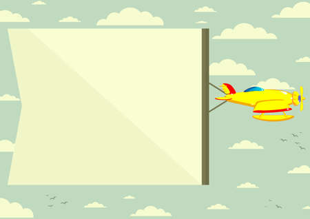 Plane with a Posterのイラスト素材