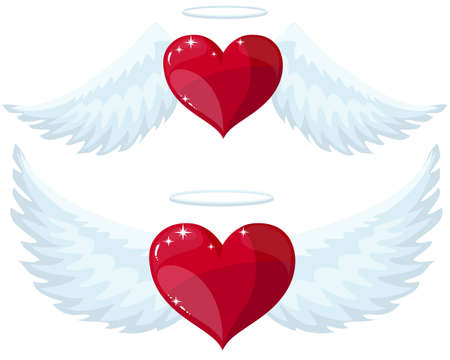 Angel Heart with Wingsのイラスト素材