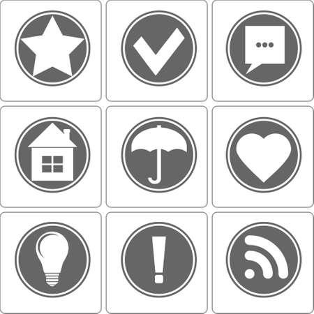 Simple Monochrome Iconsのイラスト素材