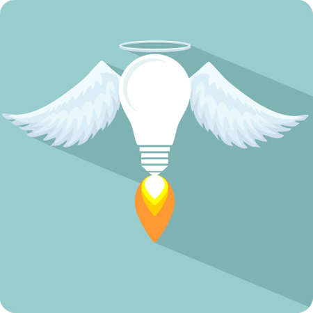 Icon lamp as emblem or logo, vector illustrationのイラスト素材