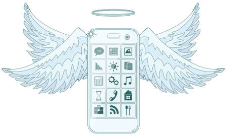 Mobile phone smartphone collection on white background.のイラスト素材