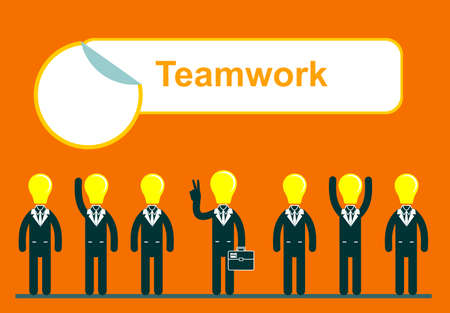 Teamwork web illustration of business people. Vectorのイラスト素材