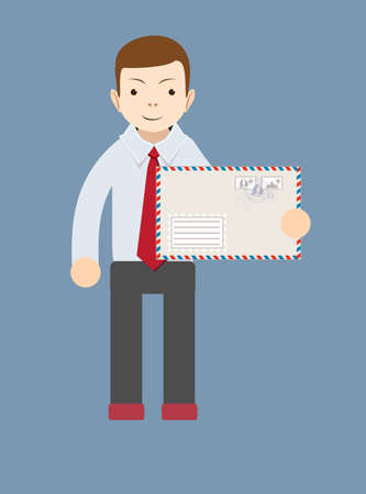 Businessman delivering mail. Vectorのイラスト素材