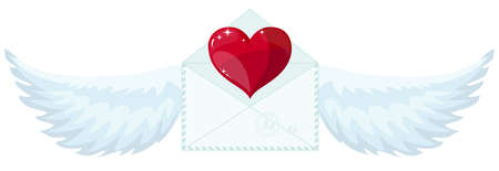 angel wings and a heart in the middle. Stock Vector illustrationのイラスト素材