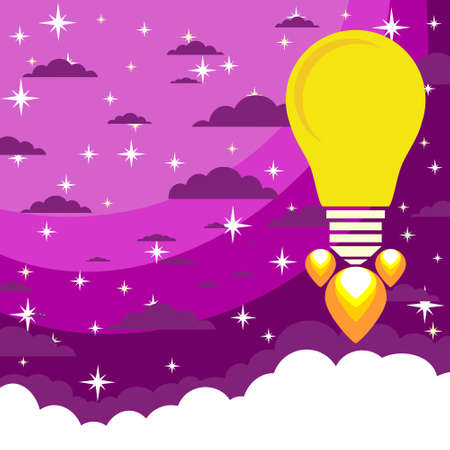 Lamp - rocket, as an idea, it starts at full power, vector illustrationのイラスト素材