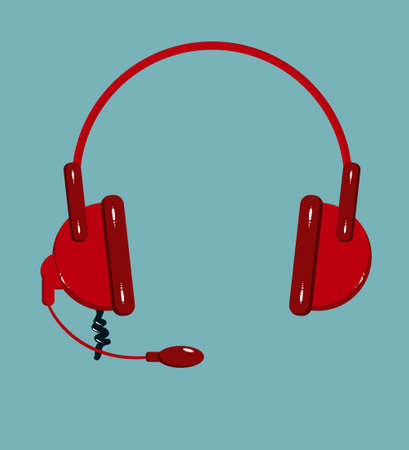 Vector Headphone icon isolated on background. Flat design vector illustration concept for web banner, web and mobile, infographics.のイラスト素材