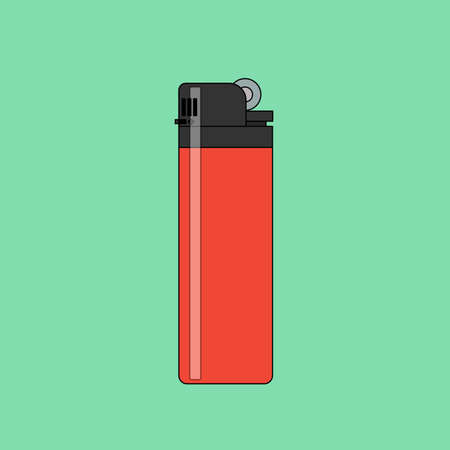 Lighter vector icon in flat style. Manual, gas lighter in flat style.のイラスト素材